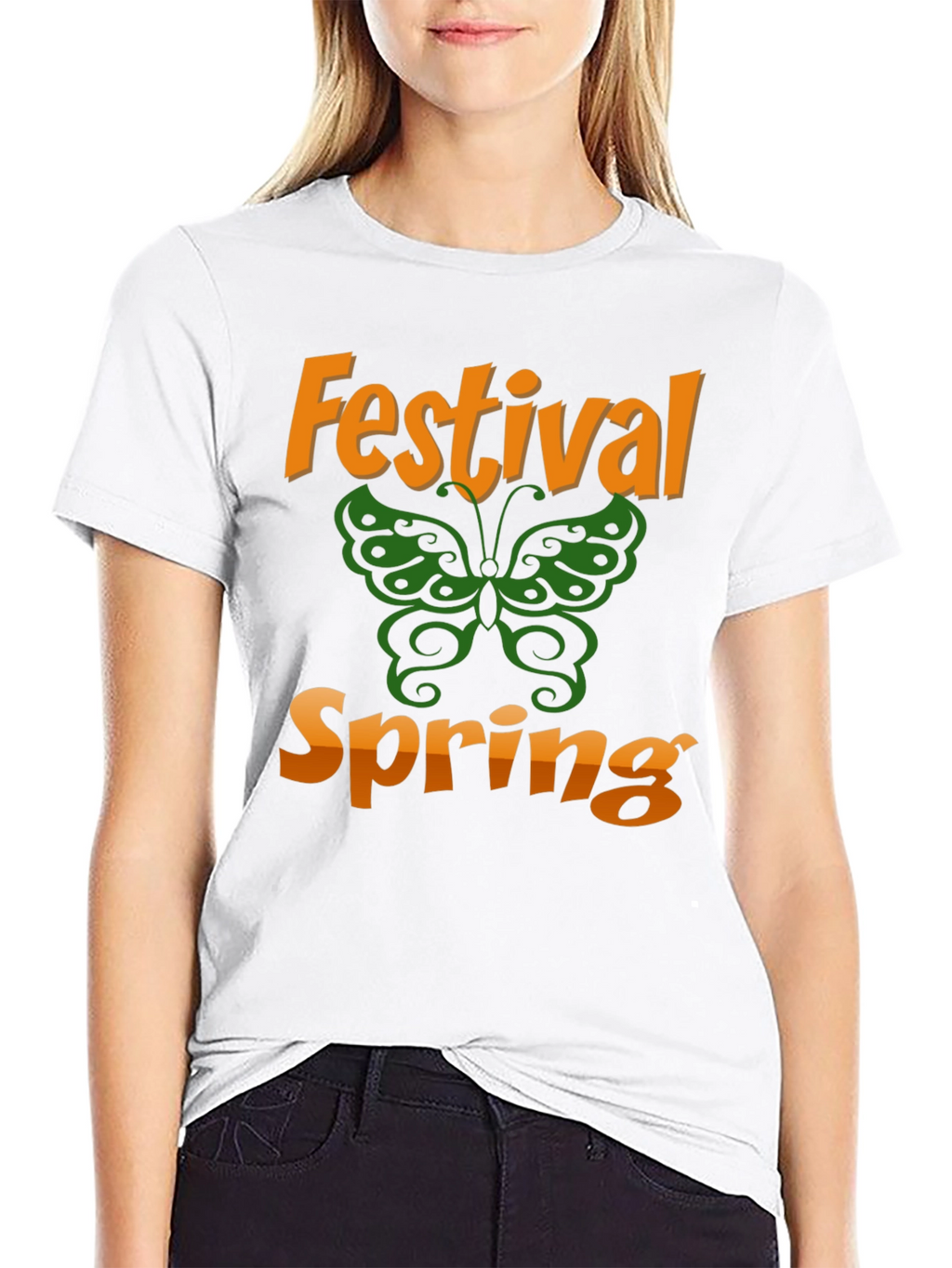 Spring Festival Butterfly Graphic T-Shirt