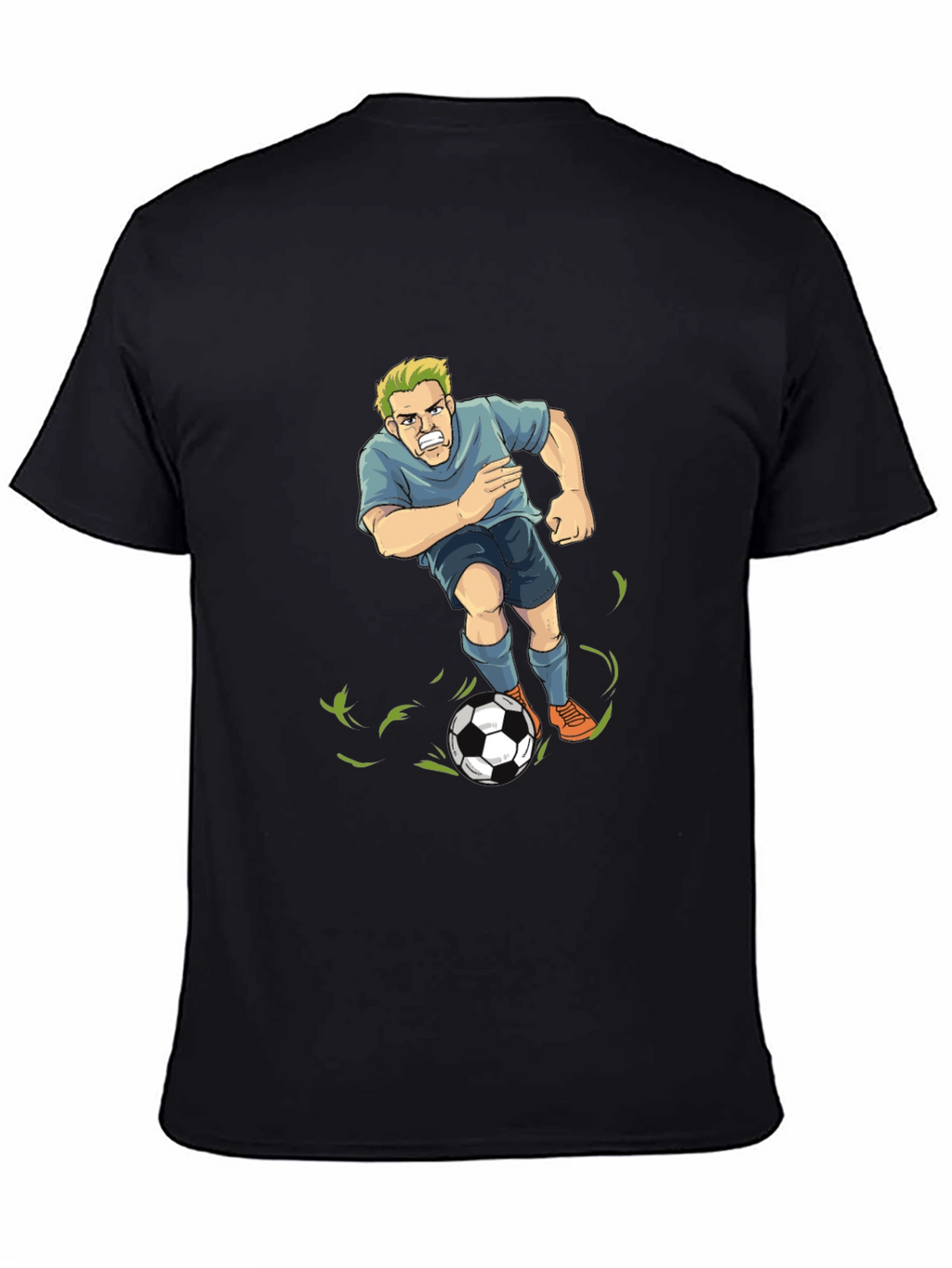 Soccer Player Graphic T-Shirt - Black