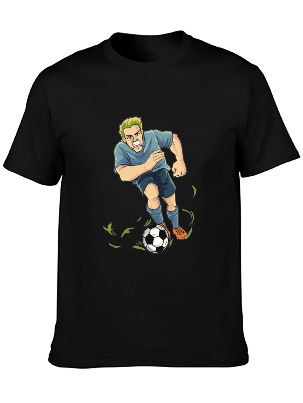 Soccer Player Graphic T-Shirt - Black