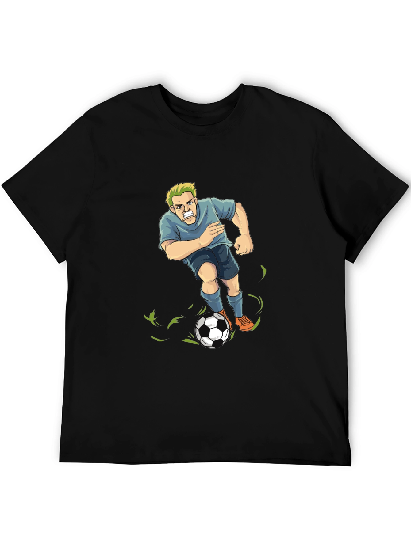 Soccer Player Graphic T-Shirt - Black