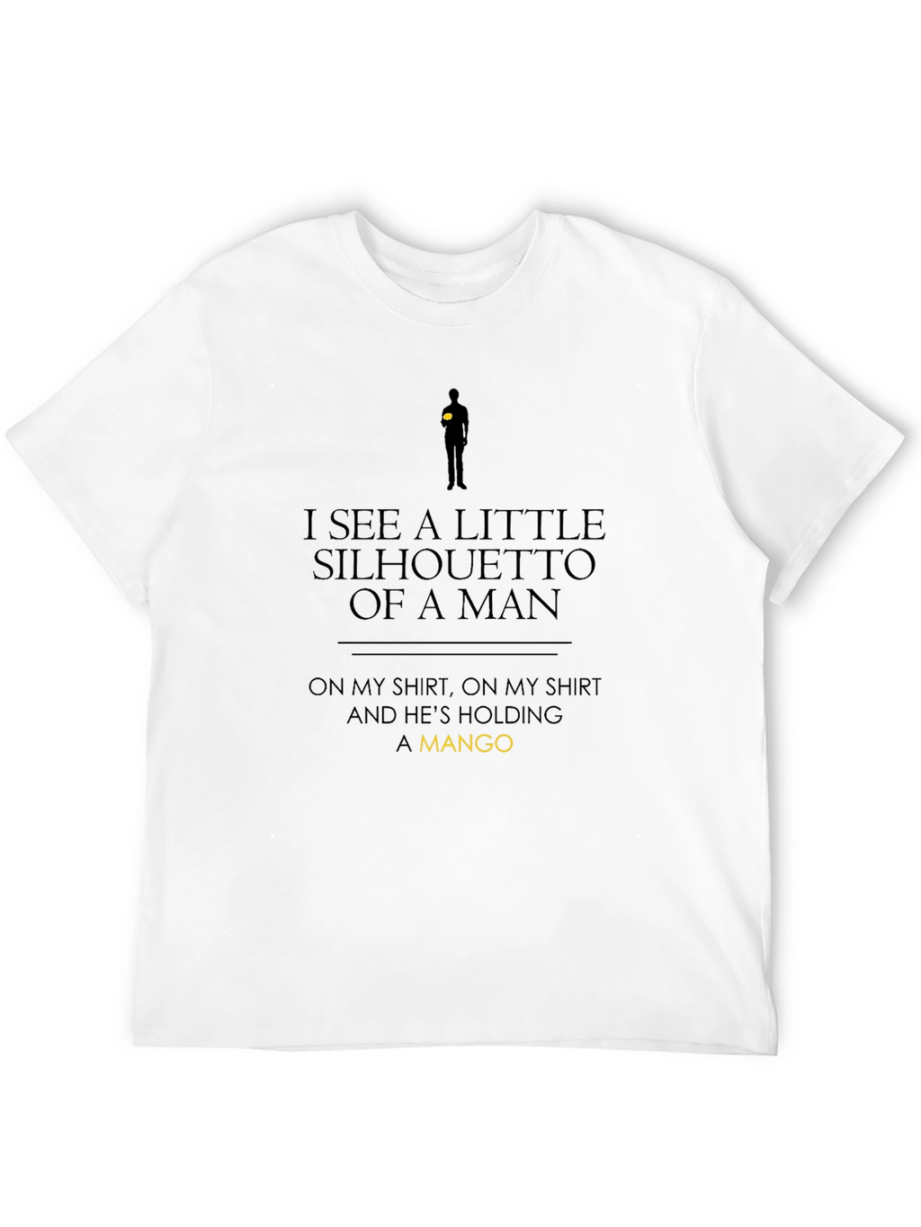 Silhouette of a Man Holding Mango Black T-Shirt