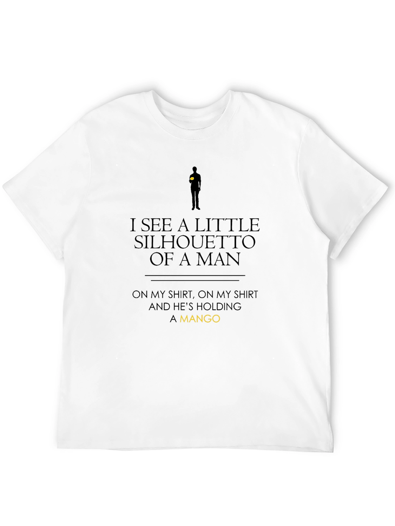 Silhouette of a Man Holding Mango Black T-Shirt
