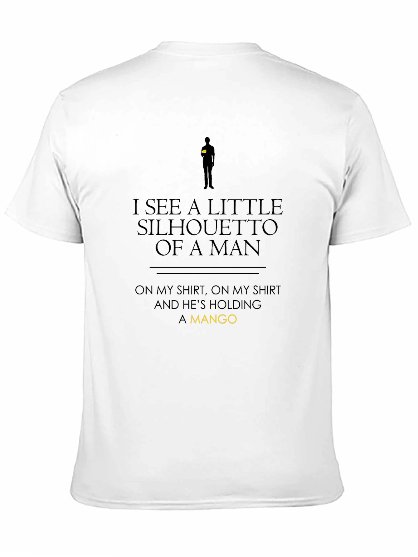 Silhouette of a Man Holding Mango Black T-Shirt