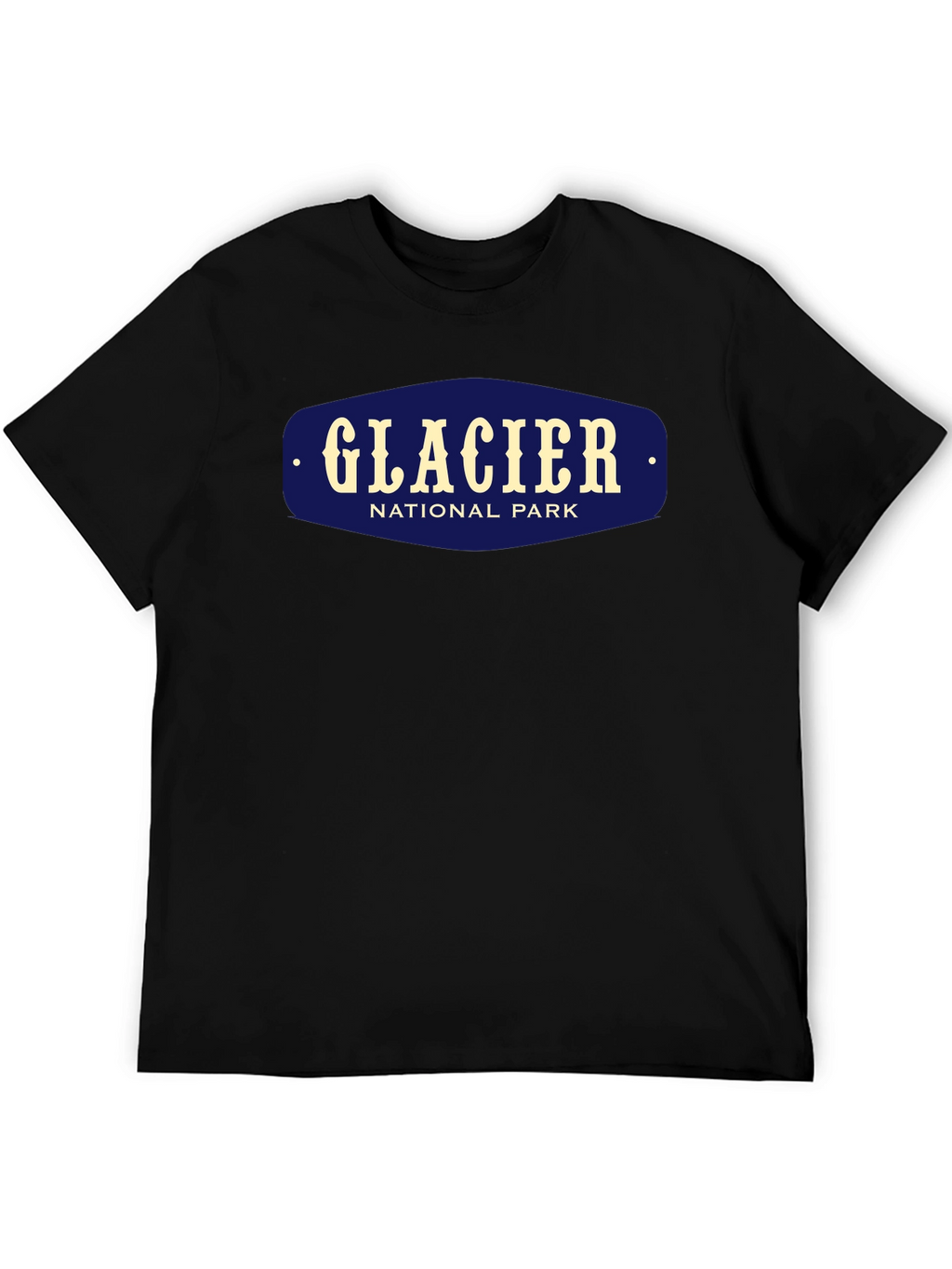 Glacier National Park Black Graphic T-Shirt