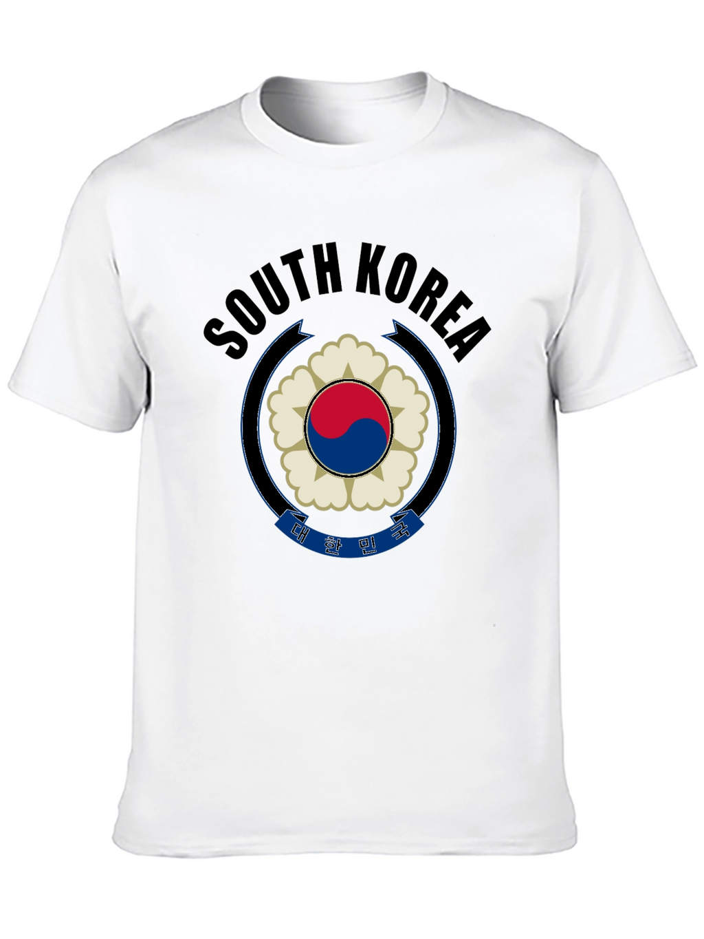 South Korea Graphic Print Black T-Shirt