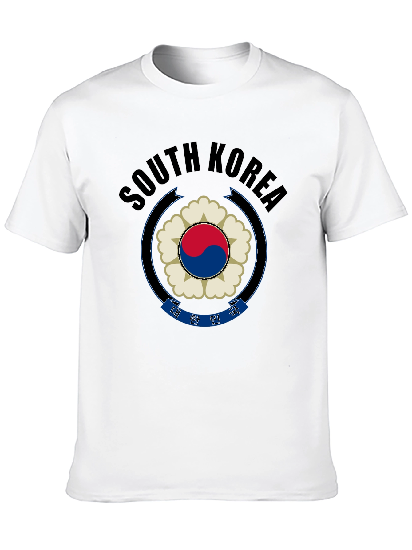South Korea Graphic Print Black T-Shirt