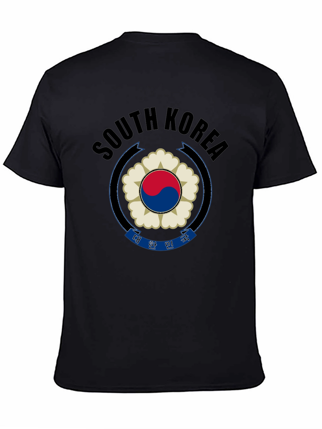 South Korea Graphic Print Black T-Shirt