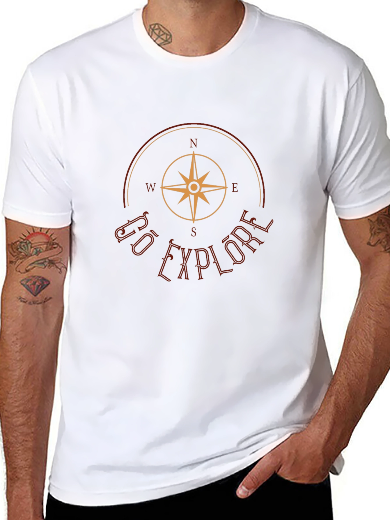Go Explore Compass Graphic Tee - Black