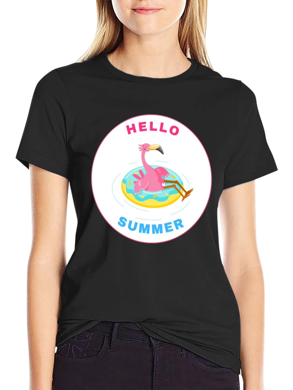 Hello Summer Flamingo Graphic Tee