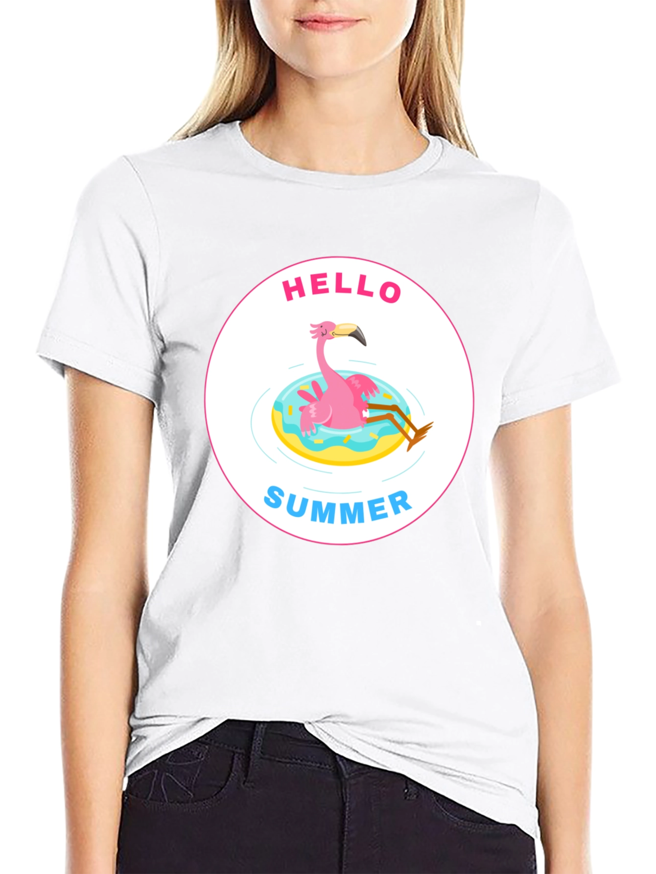 Hello Summer Flamingo Graphic Tee