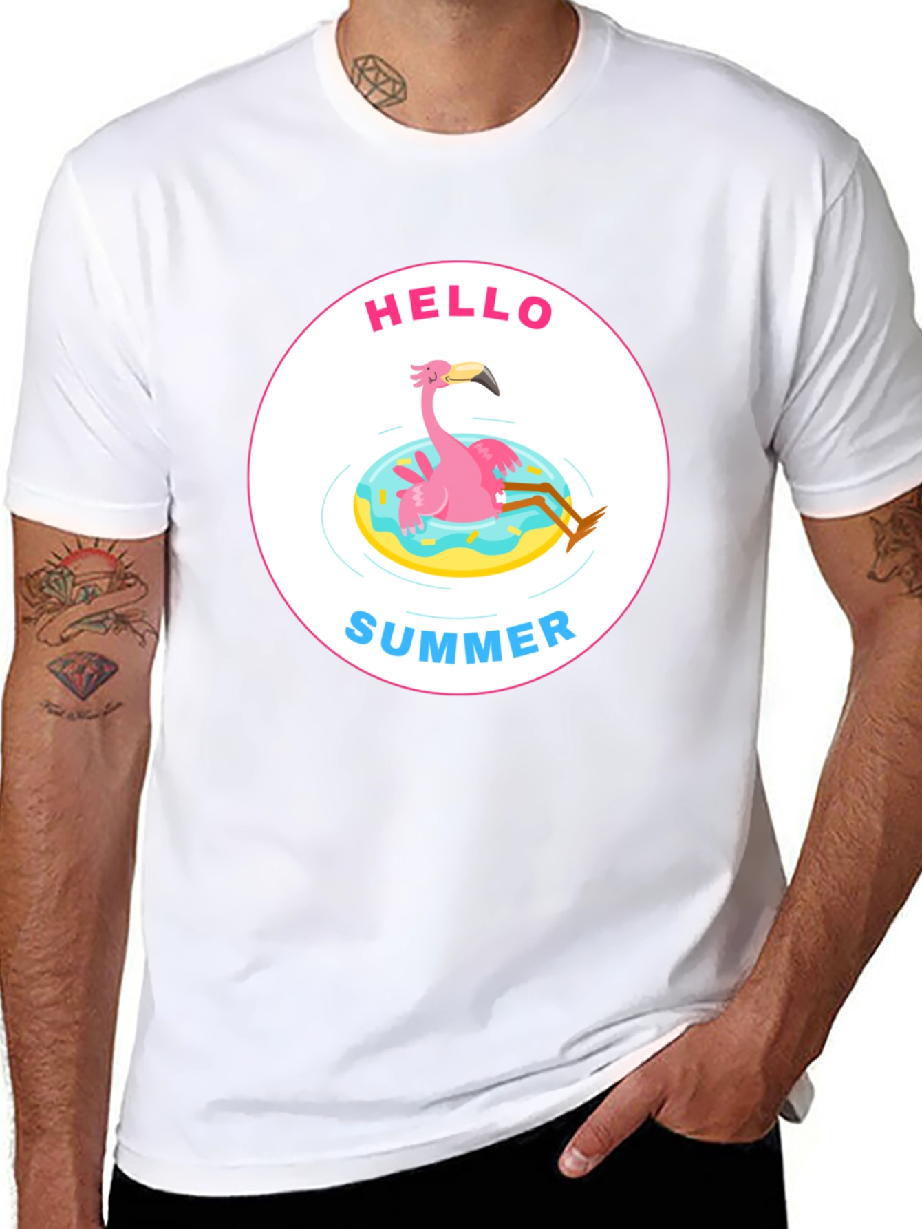 Hello Summer Flamingo Graphic Tee
