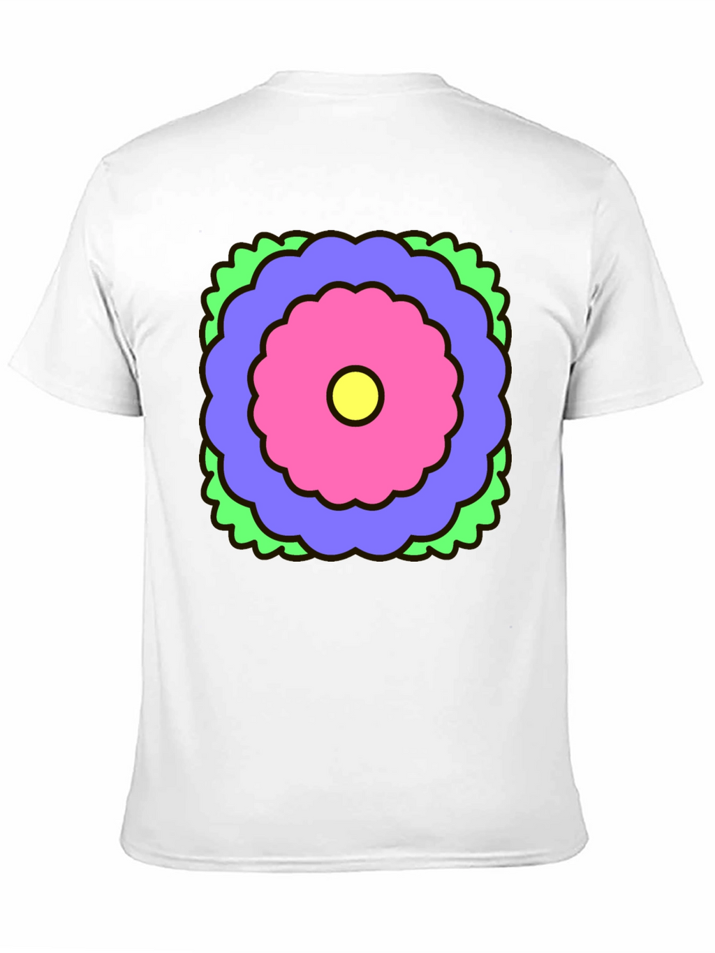 Retro Flower Graphic Black T-Shirt