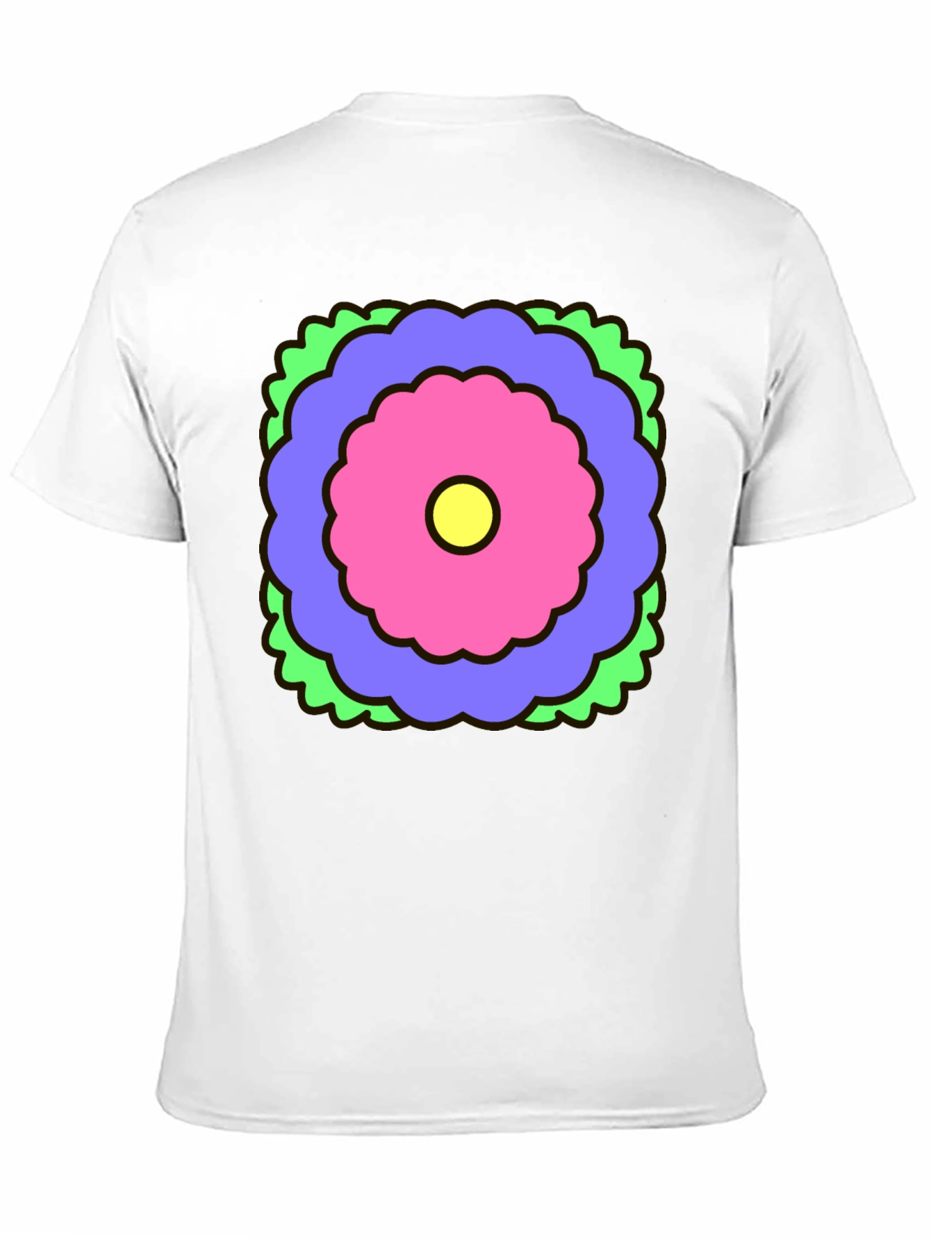 Retro Flower Graphic Black T-Shirt