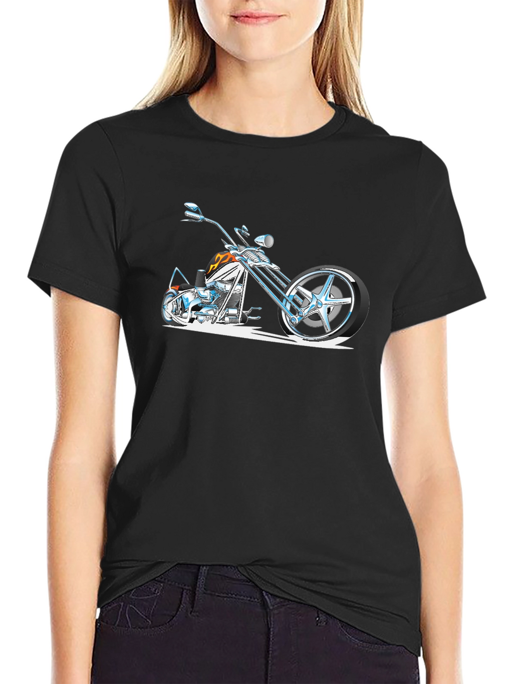 Cool Motorcycle Graphic T-Shirt - Black