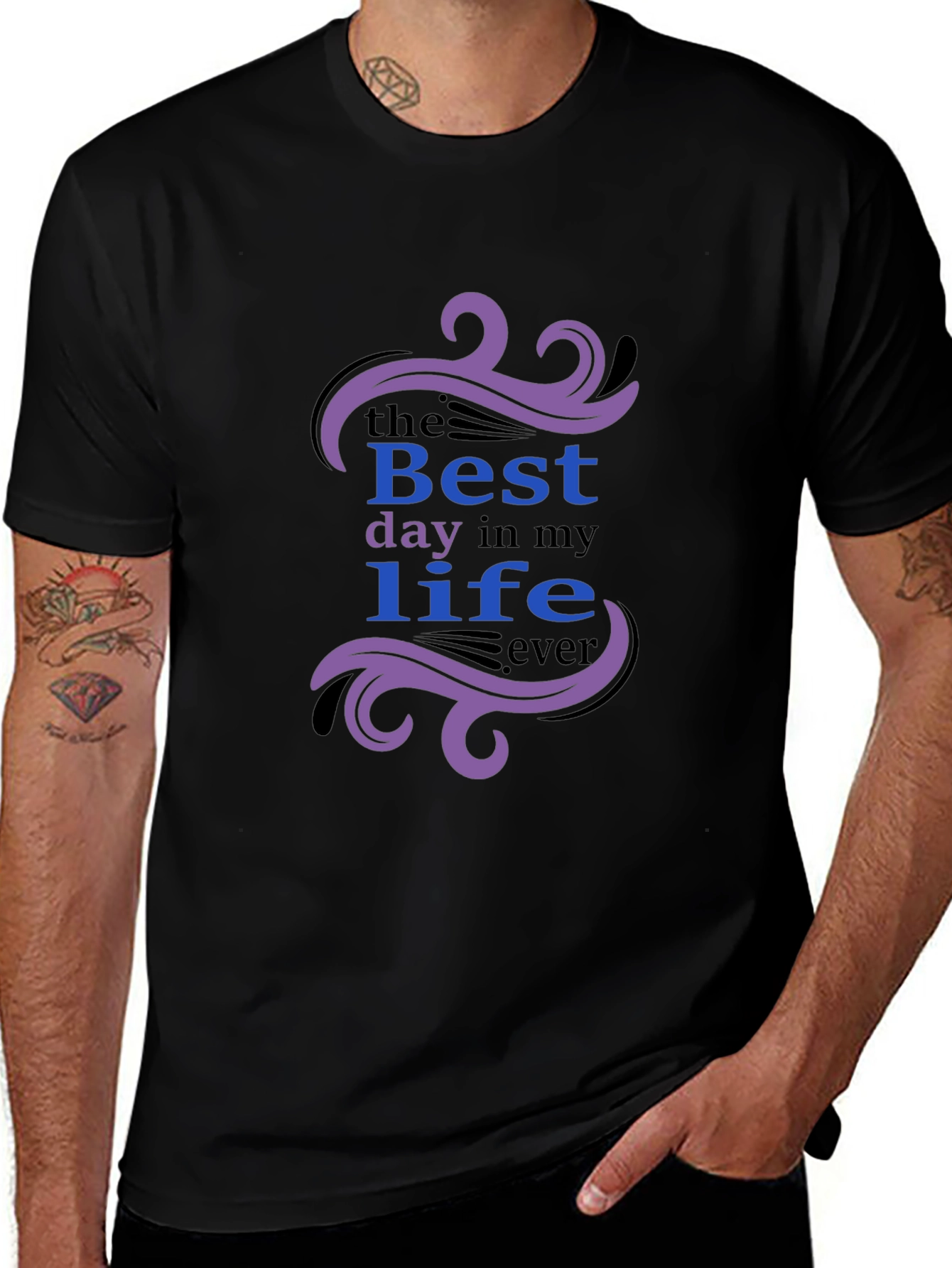 Best Day Ever Graphic T-Shirt - Trendy Crew Neck Tee