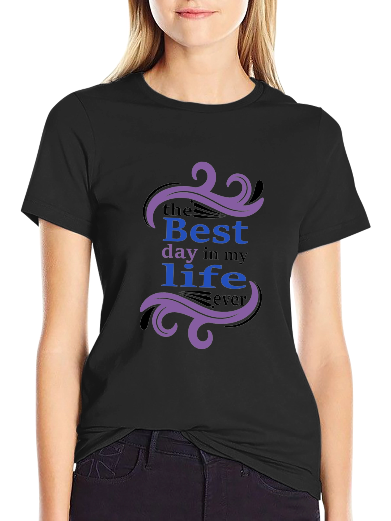 Best Day Ever Graphic T-Shirt - Trendy Crew Neck Tee