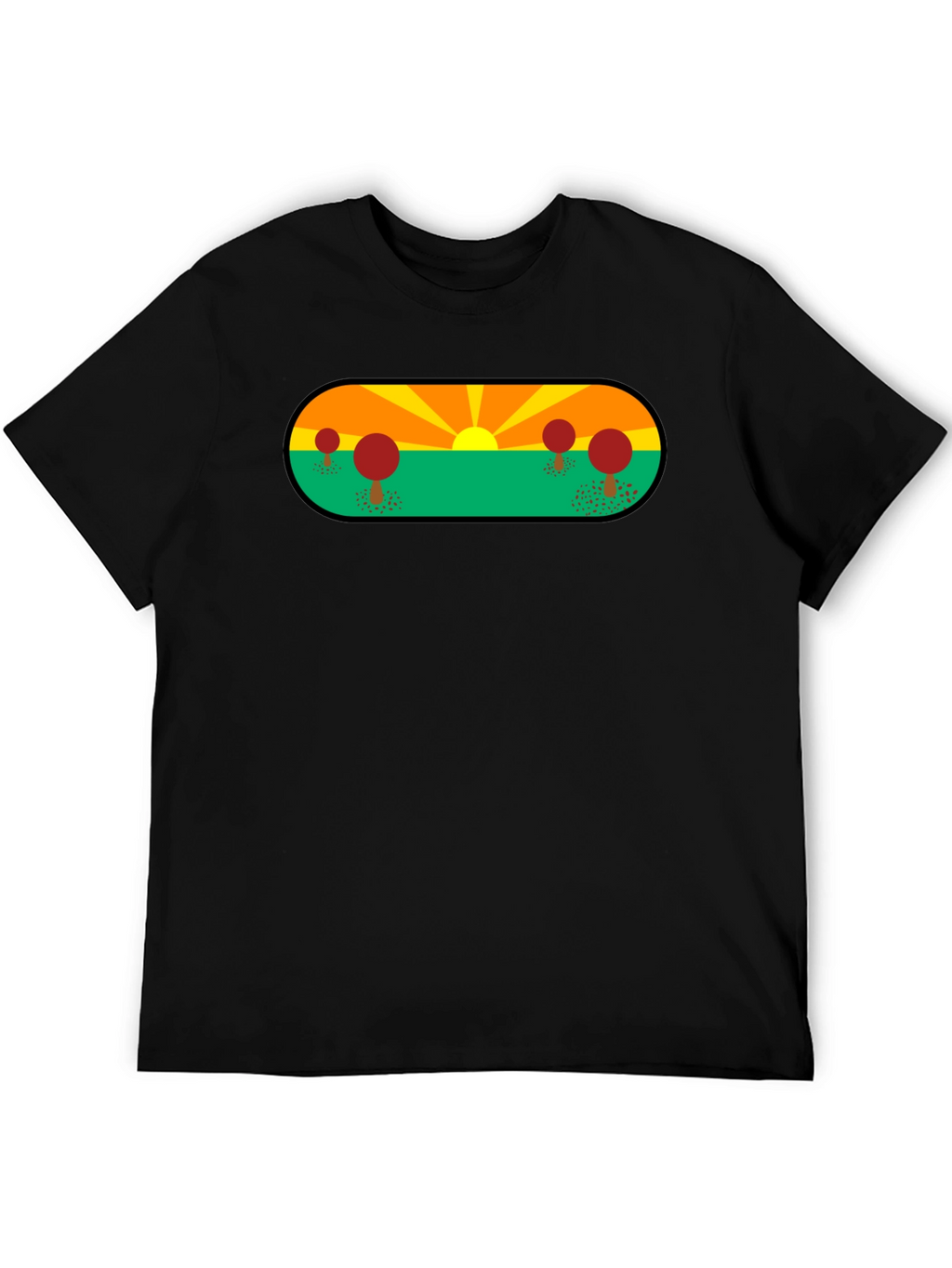 Nature Graphic Tee - Black Short Sleeve