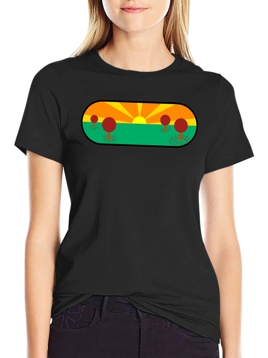 Nature Graphic Tee - Black Short Sleeve