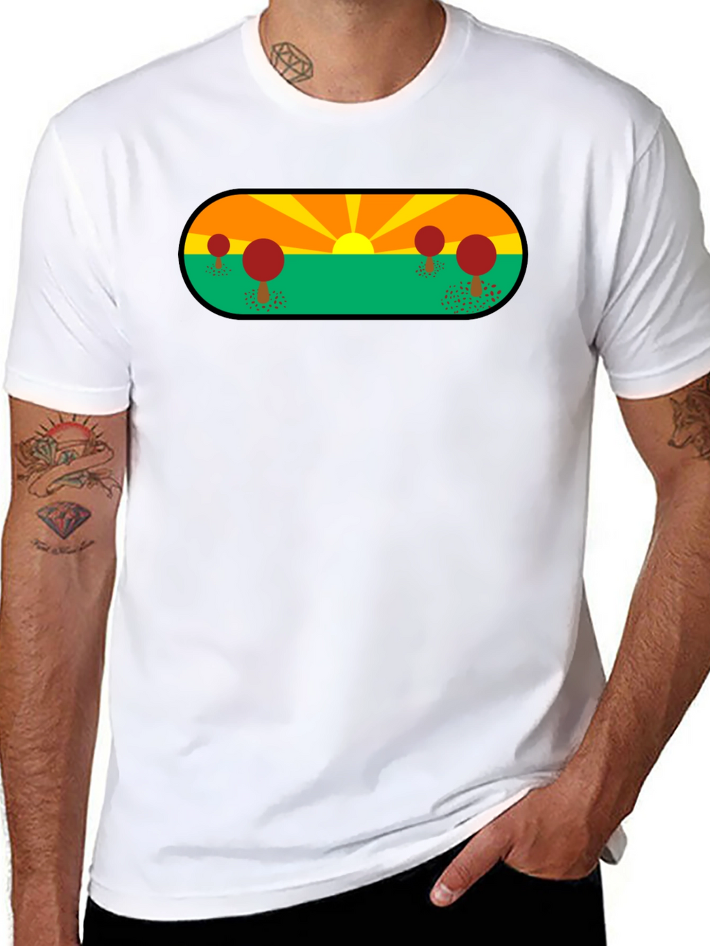 Nature Graphic Tee - Black Short Sleeve