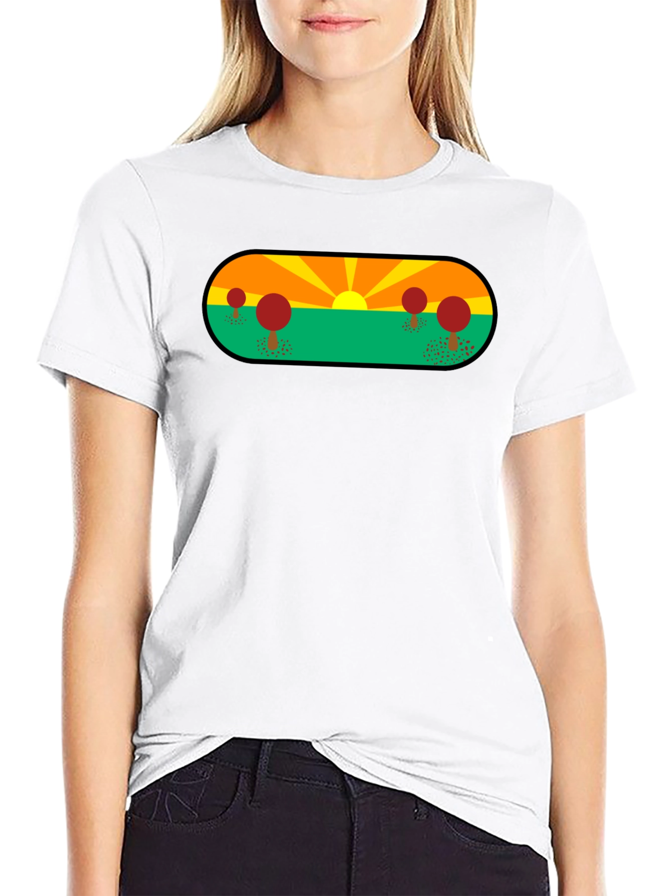 Nature Graphic Tee - Black Short Sleeve