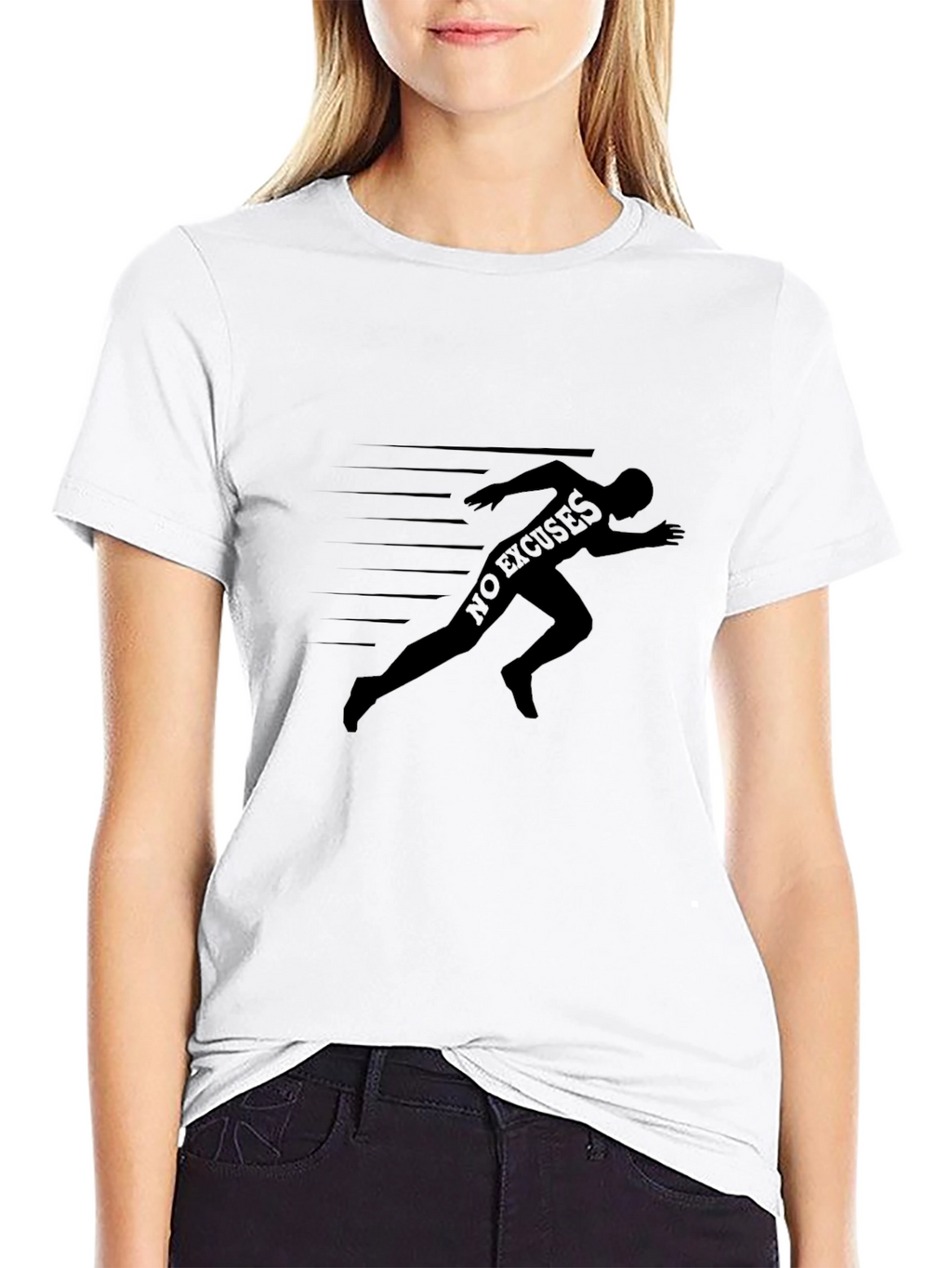 Mens Black No Excuses Graphic Tee