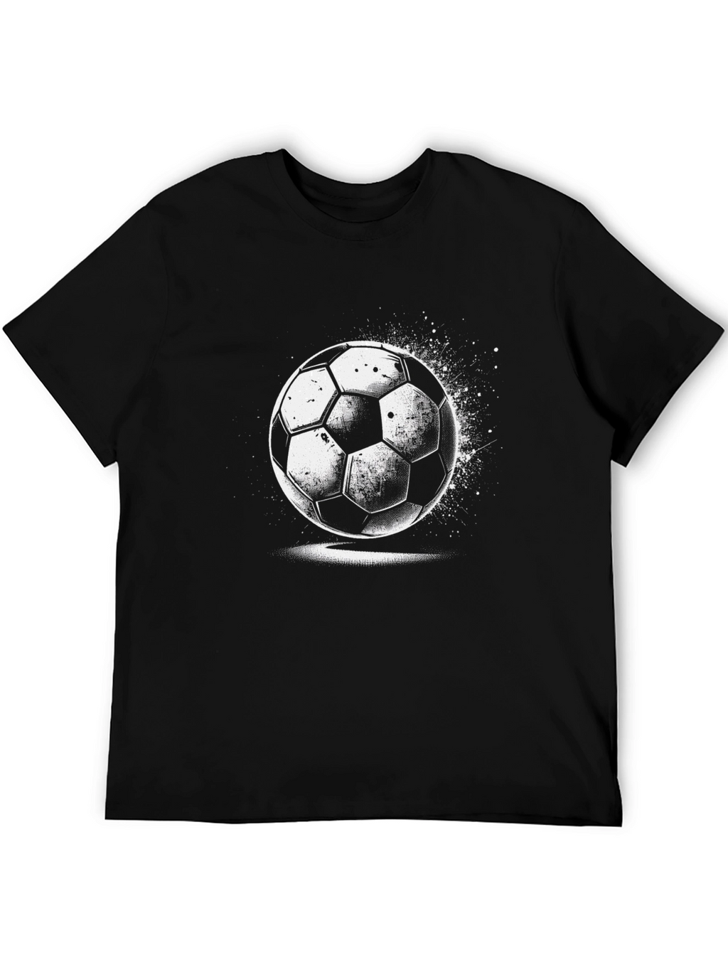 Mens Black Soccer Ball Graphic T-Shirt