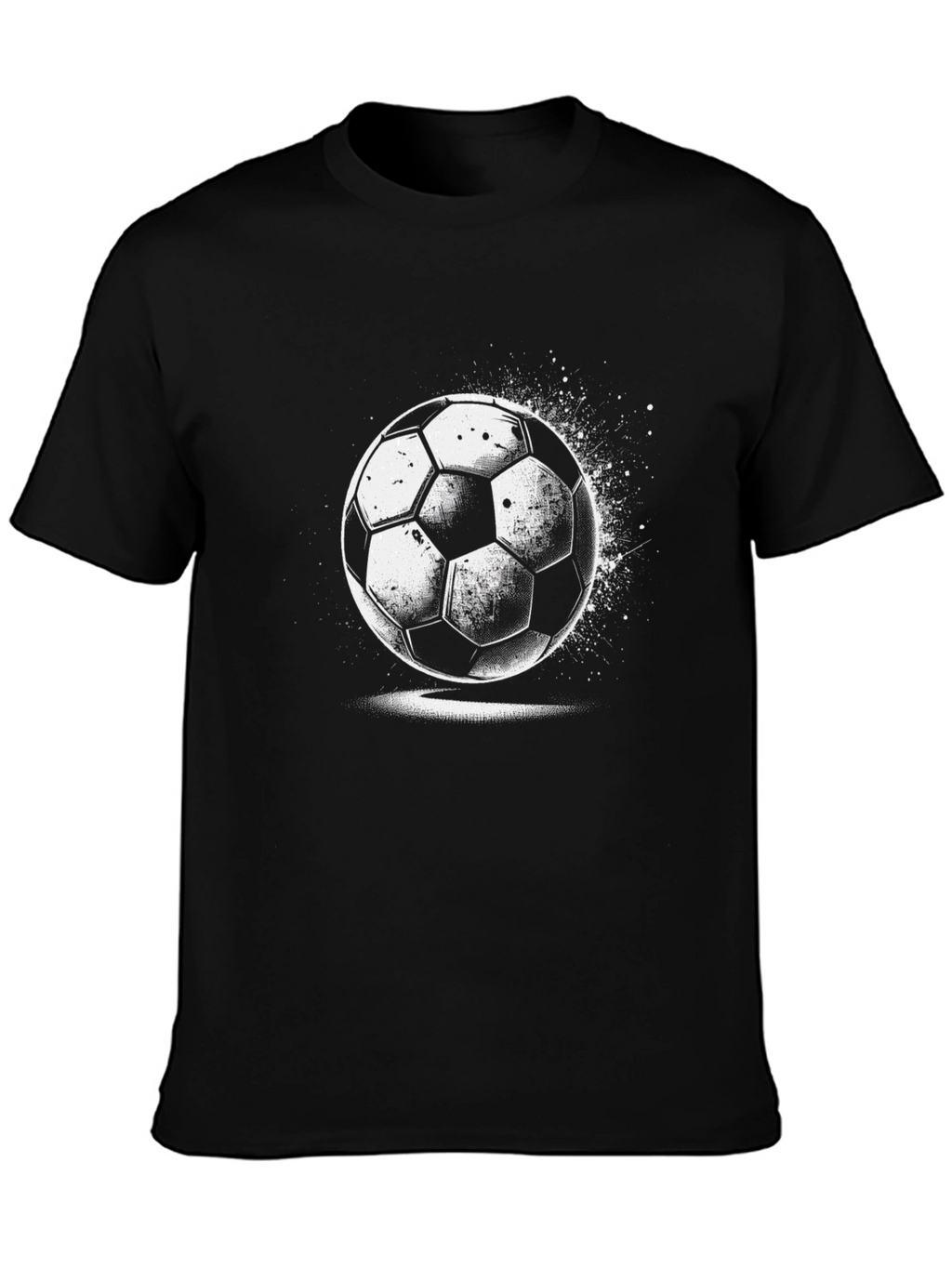 Mens Black Soccer Ball Graphic T-Shirt