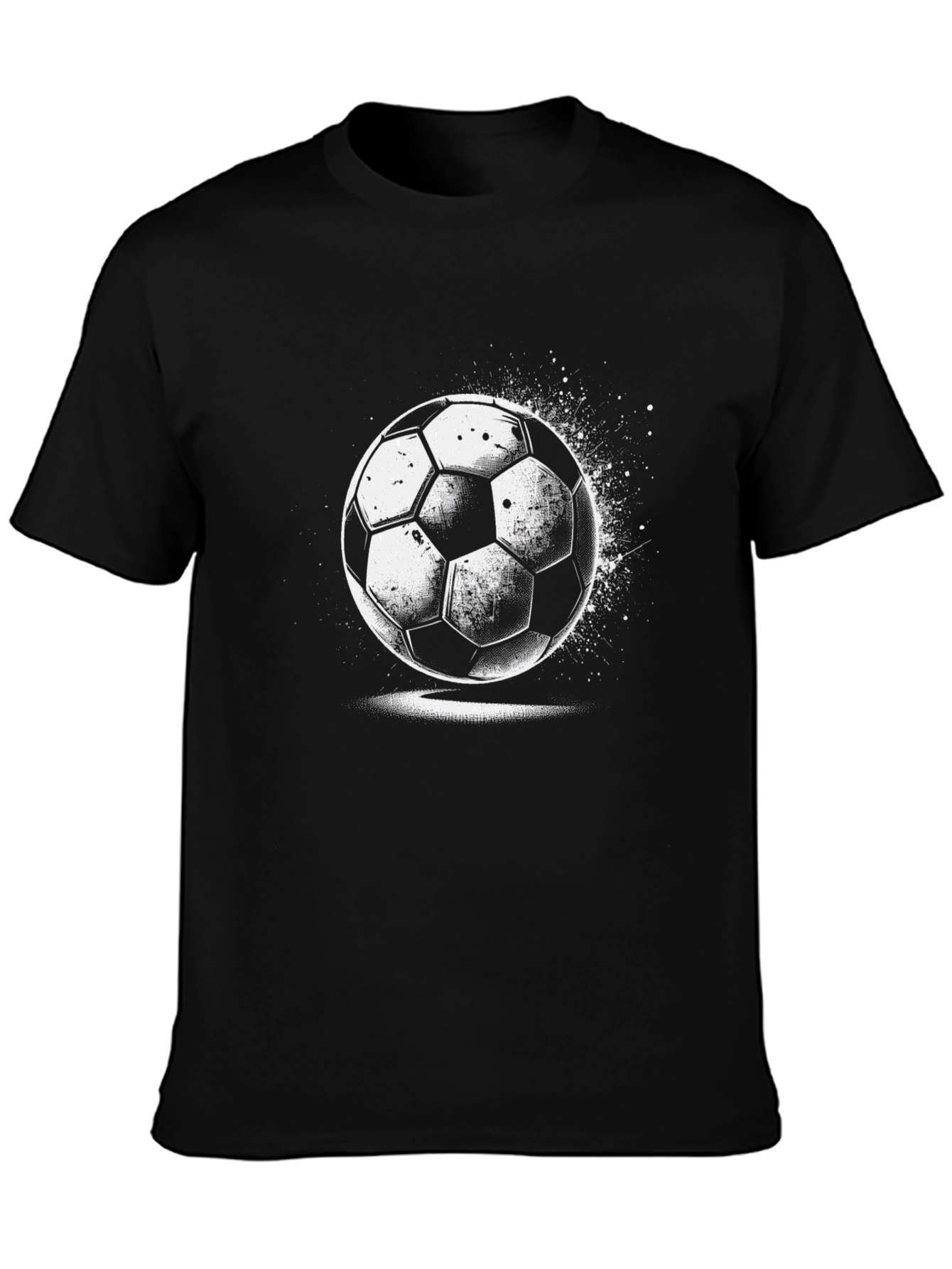 Mens Black Soccer Ball Graphic T-Shirt
