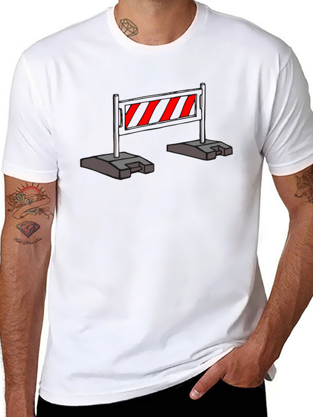 Construction Barrier T-Shirt - Caution Stripes