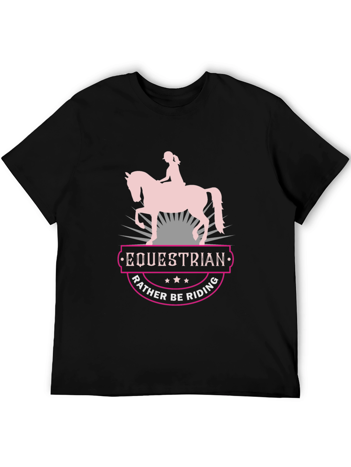 Equestrian Rather Be Riding Black T-Shirt