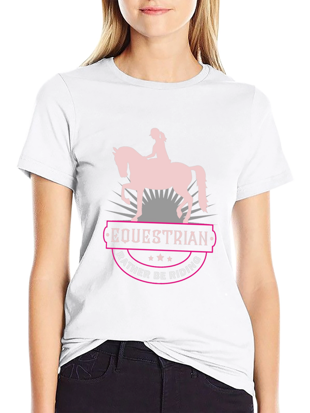 Equestrian Rather Be Riding Black T-Shirt