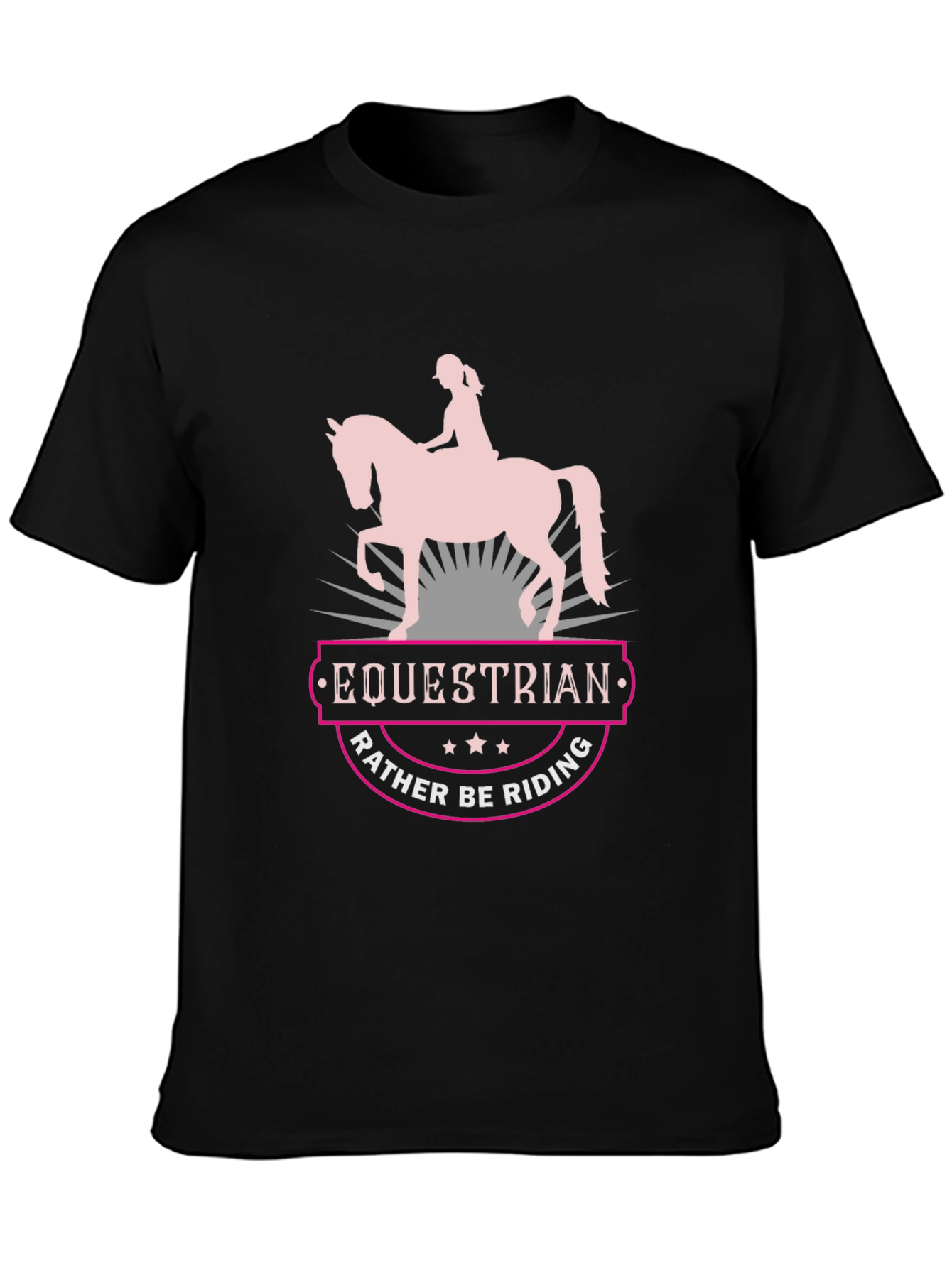 Equestrian Rather Be Riding Black T-Shirt