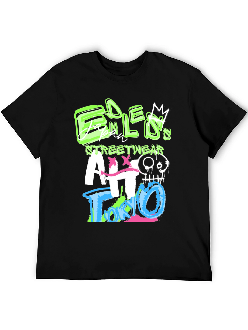 Edgy Graphic Print Black T-Shirt