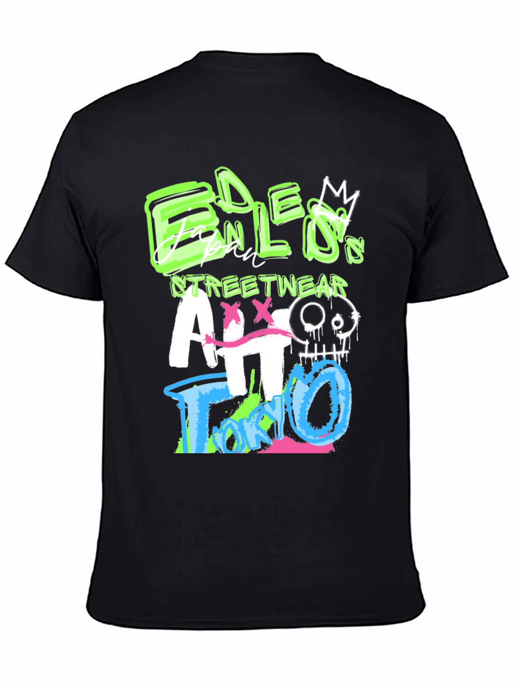 Edgy Graphic Print Black T-Shirt