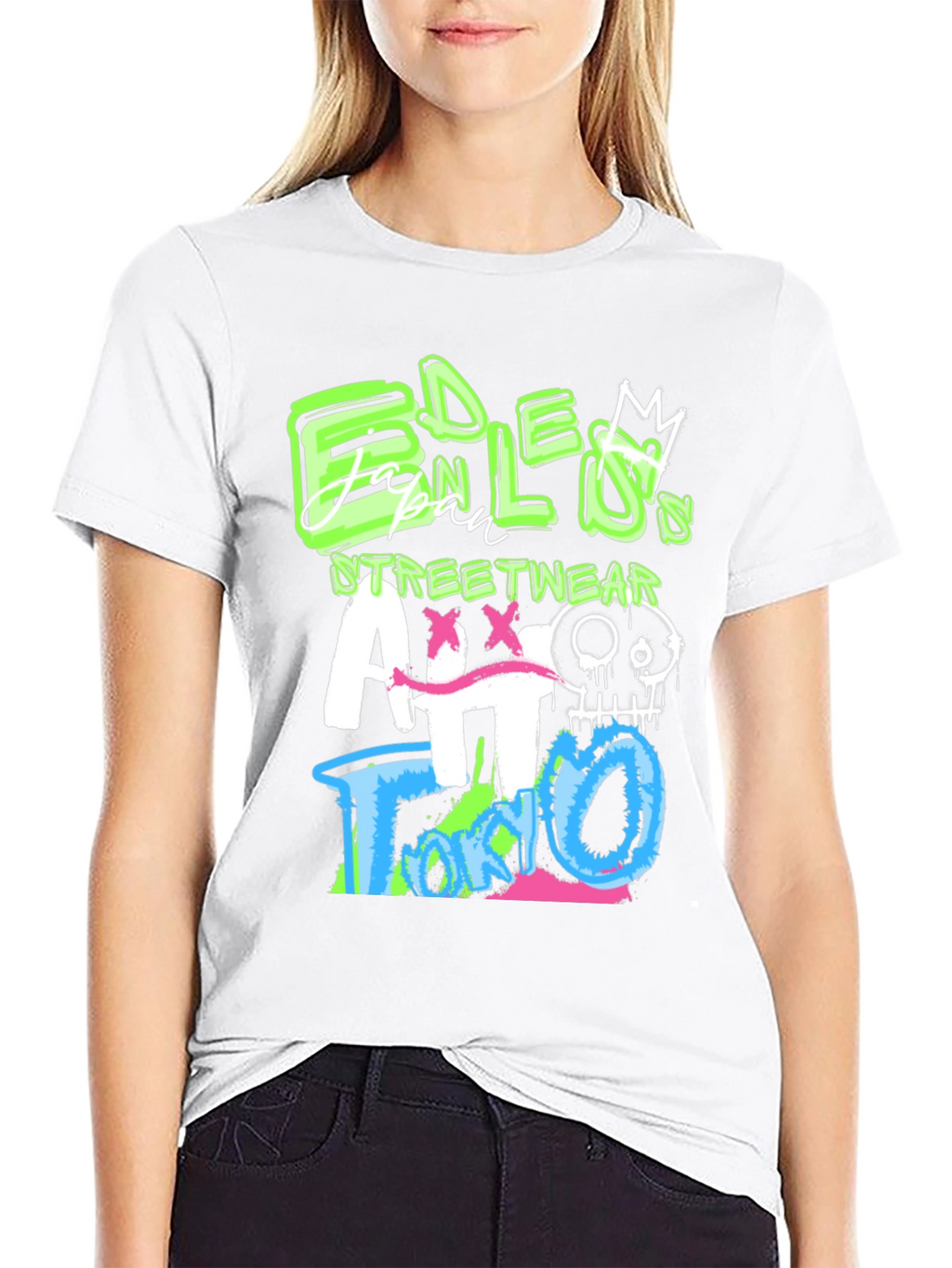 Edgy Graphic Print Black T-Shirt