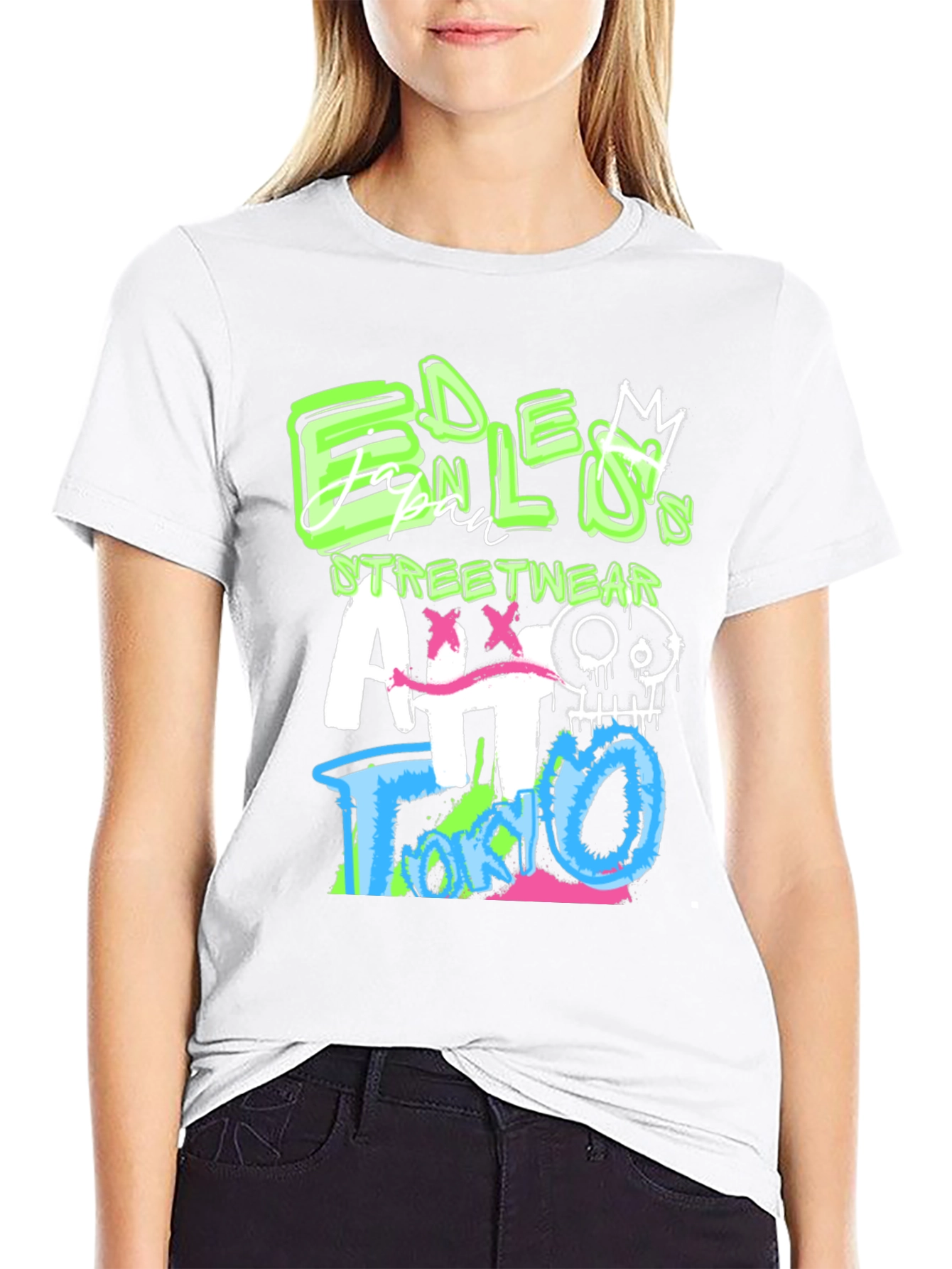Edgy Graphic Print Black T-Shirt