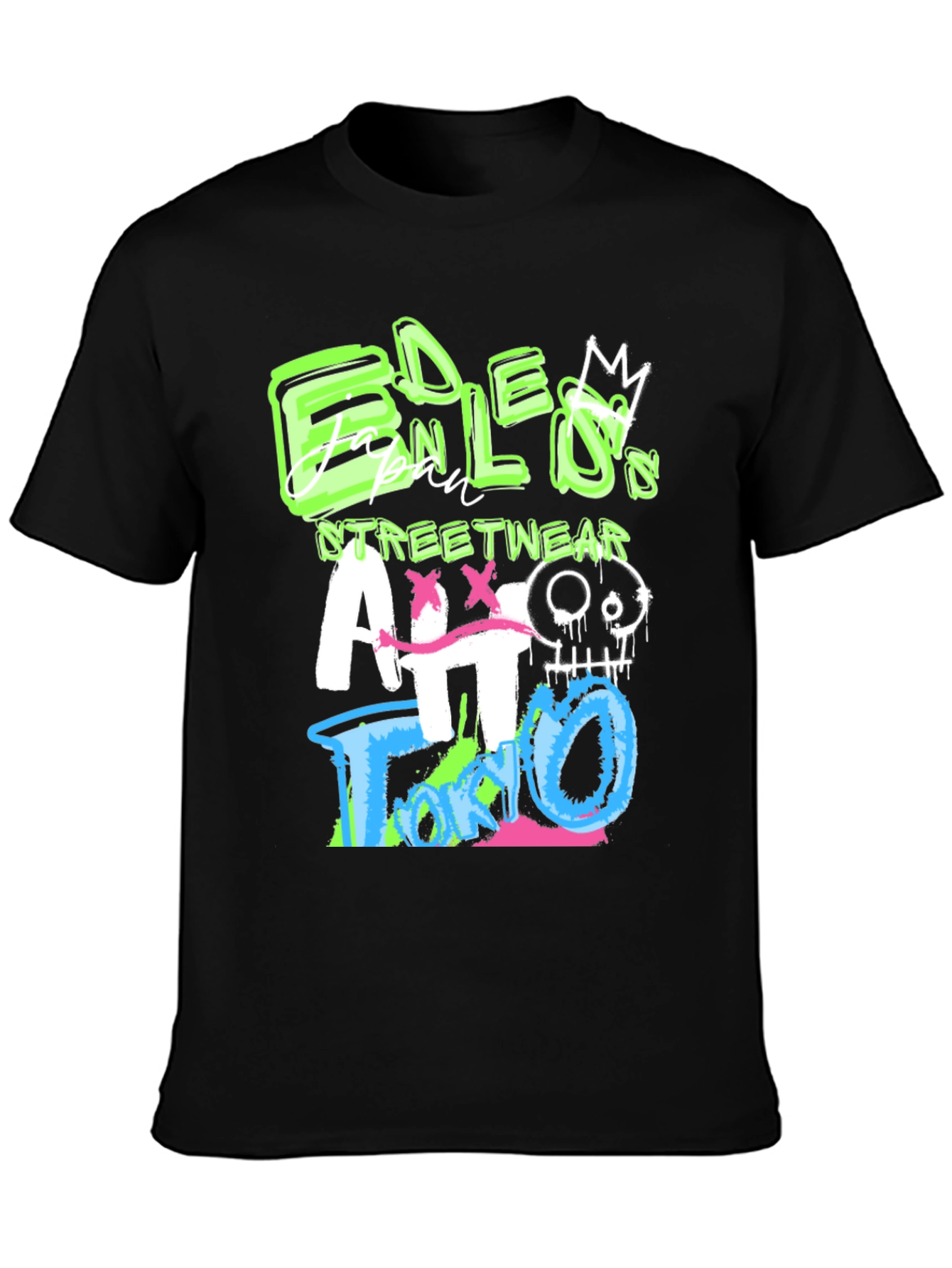 Edgy Graphic Print Black T-Shirt