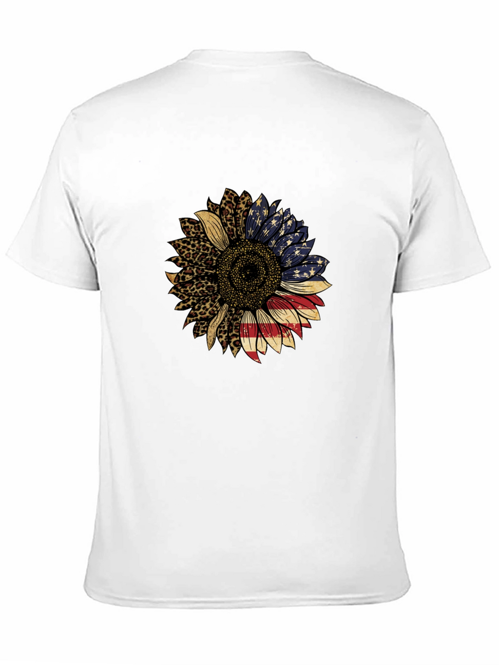 American Flag Sunflower Graphic Tee - Black