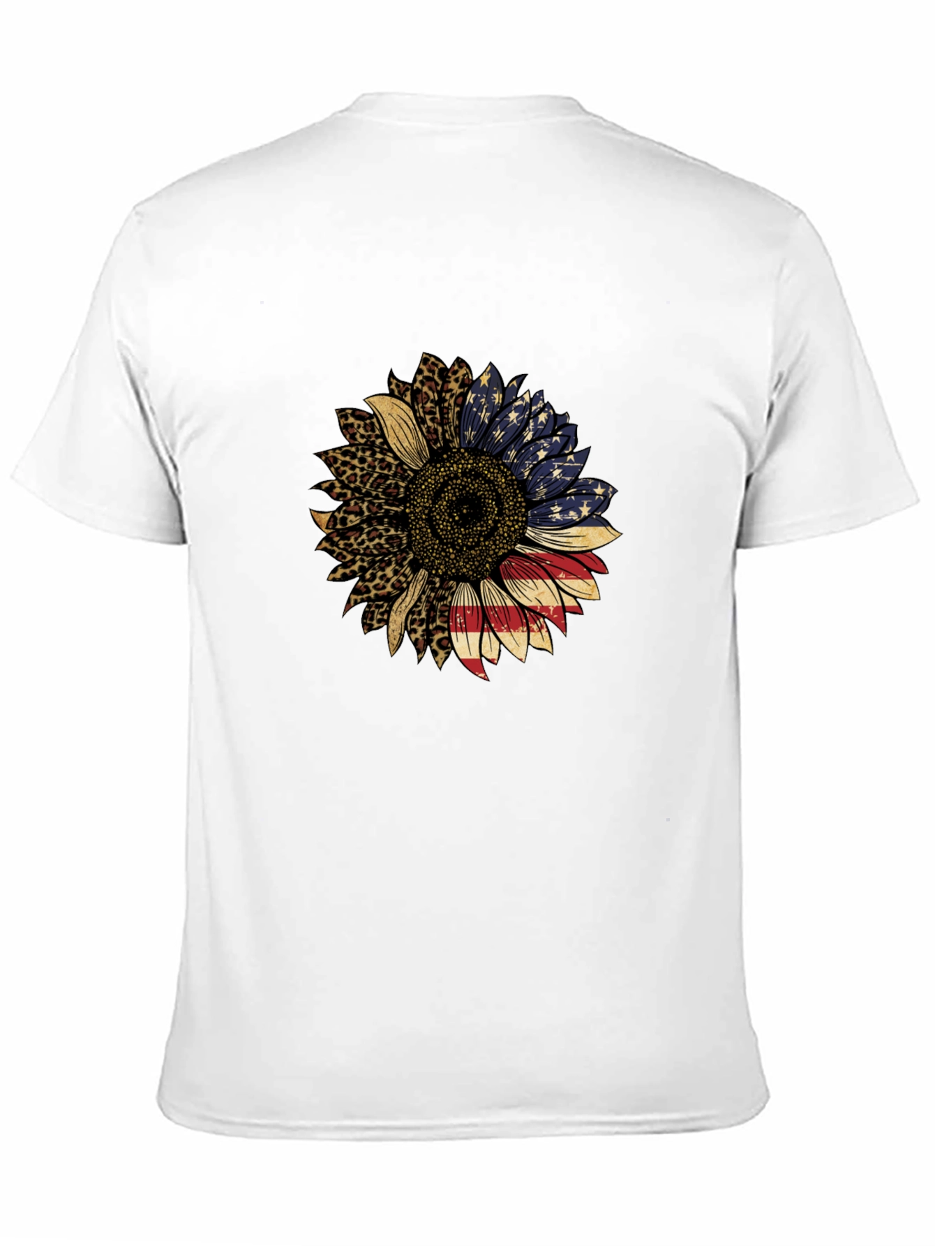 American Flag Sunflower Graphic Tee - Black