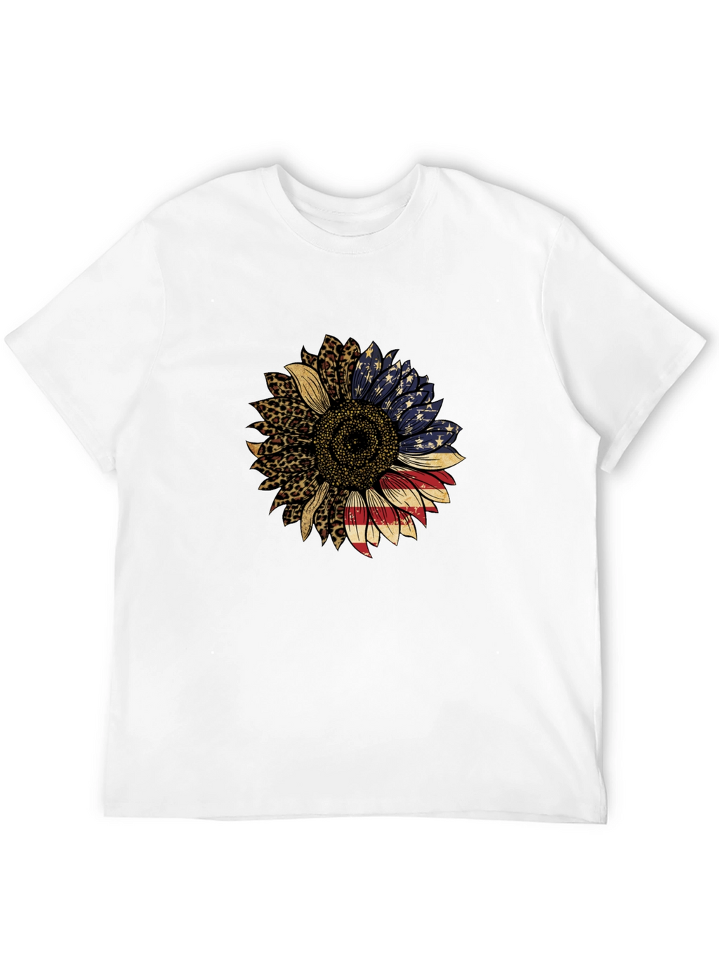 American Flag Sunflower Graphic Tee - Black