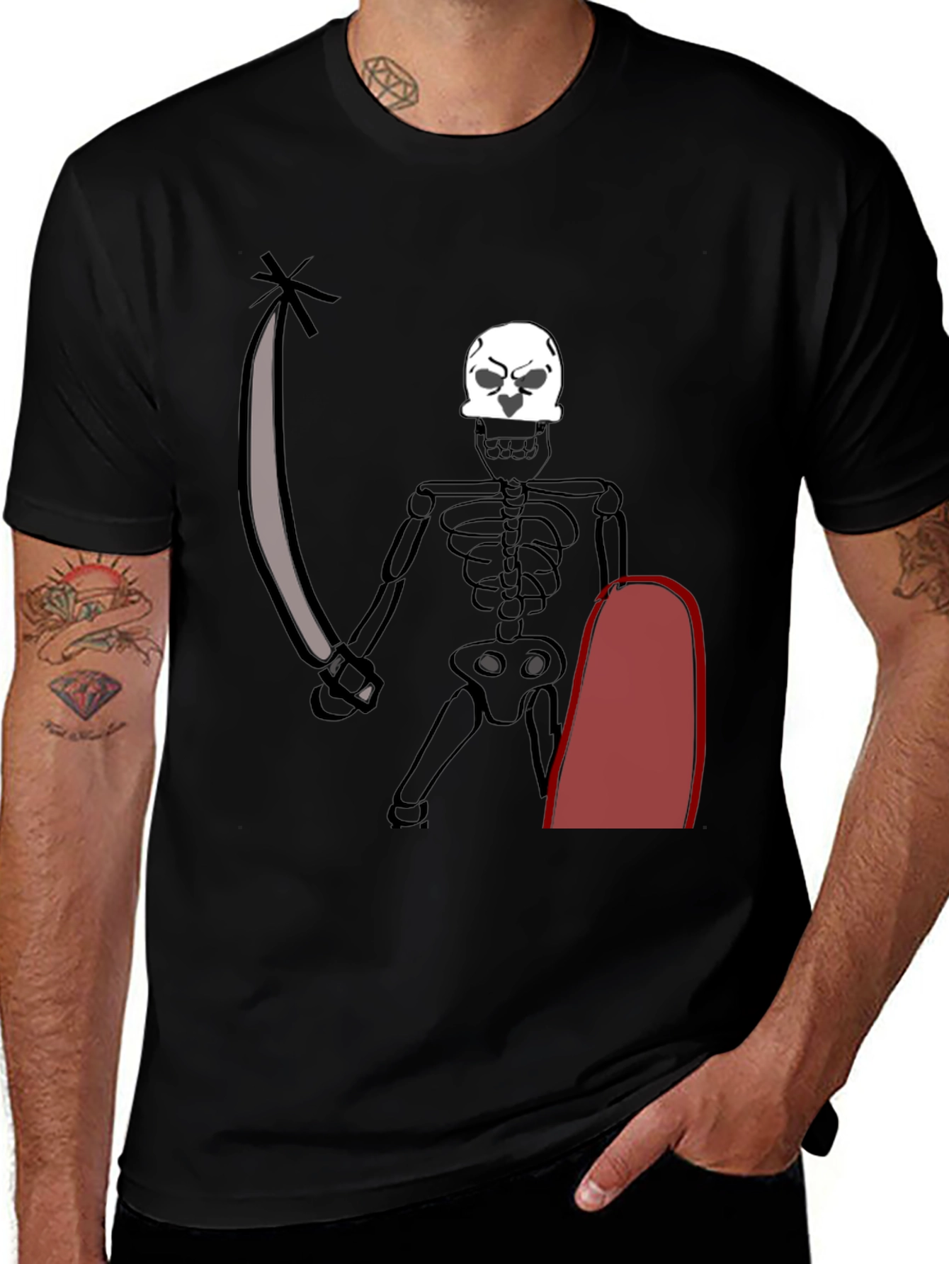 Skeleton Pirate T-Shirt - Black