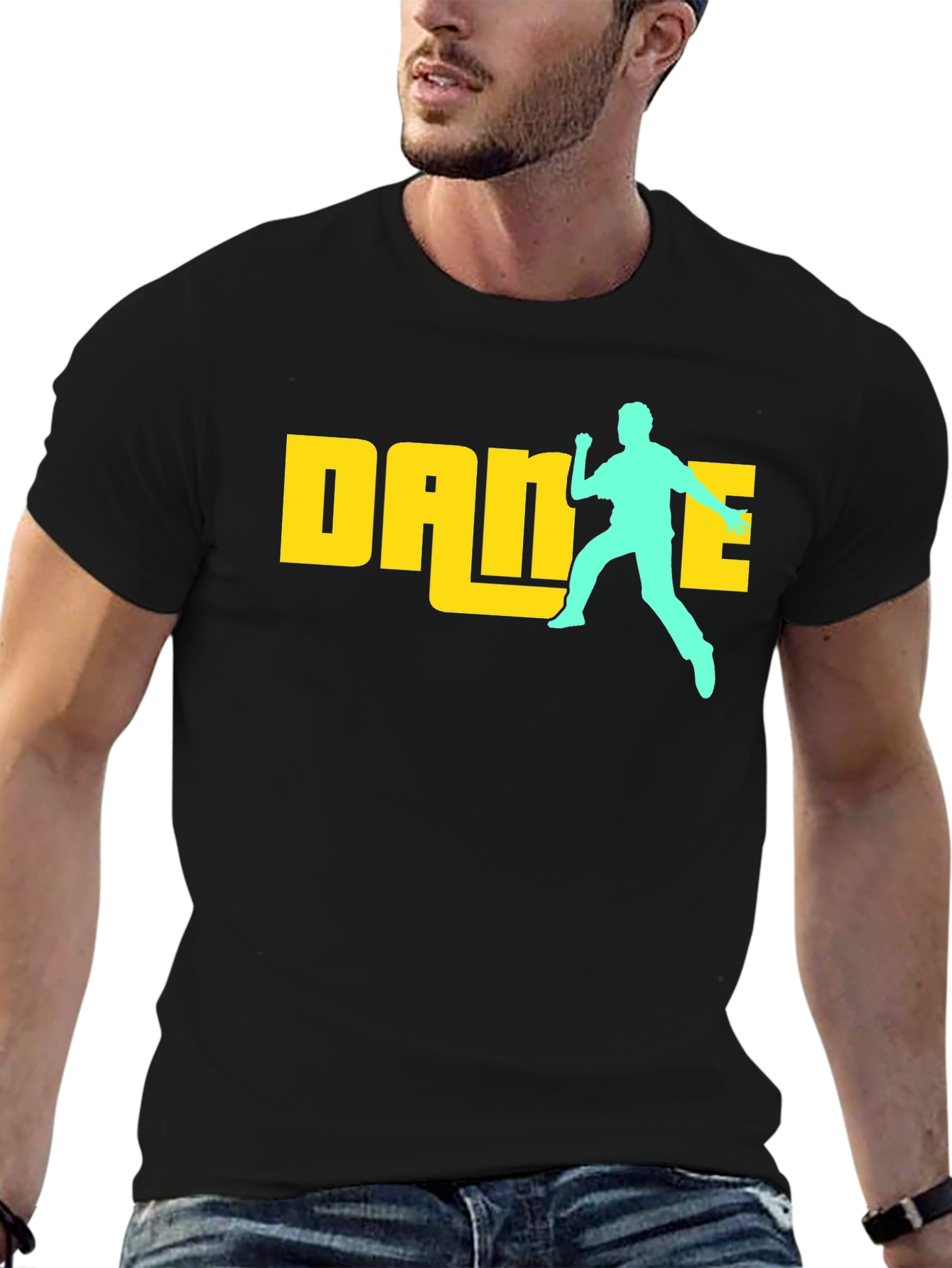 Dance Graphic Tee - Funky Black Cotton T-Shirt