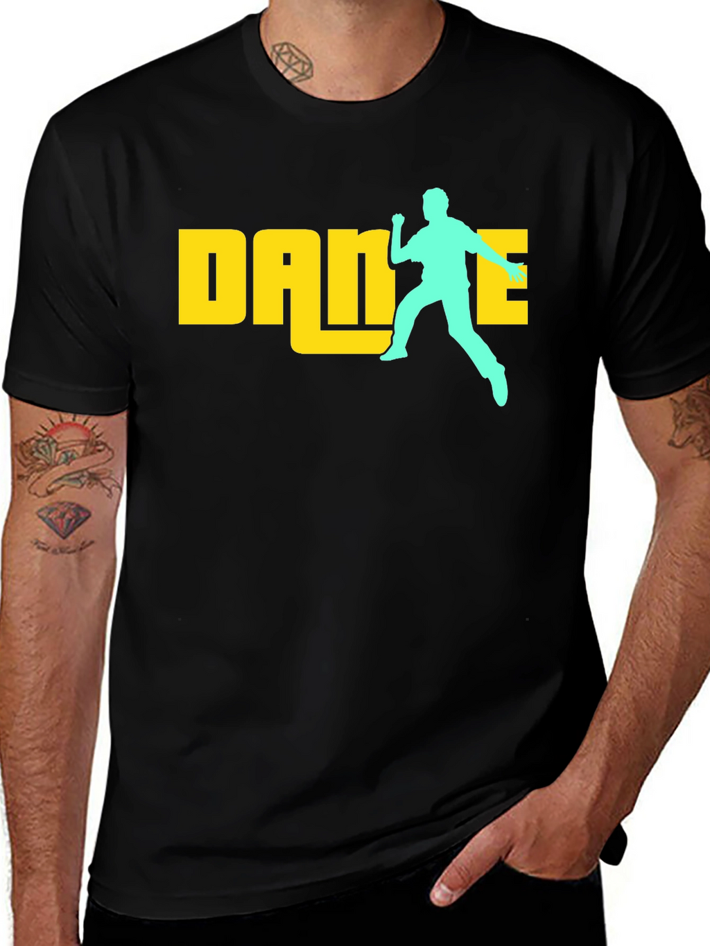 Dance Graphic Tee - Funky Black Cotton T-Shirt