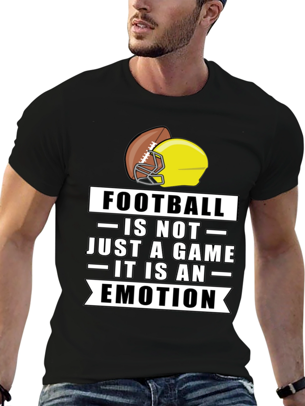 Football is an Emotion Black T-Shirt