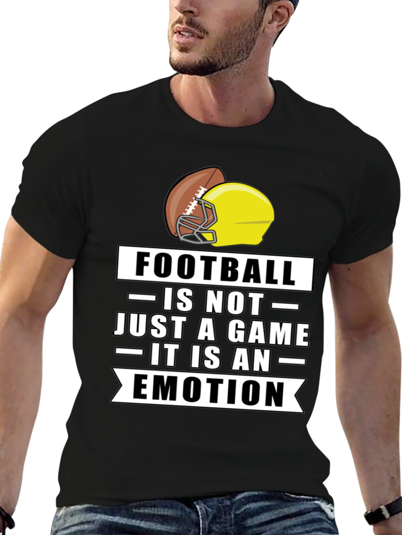 Football is an Emotion Black T-Shirt