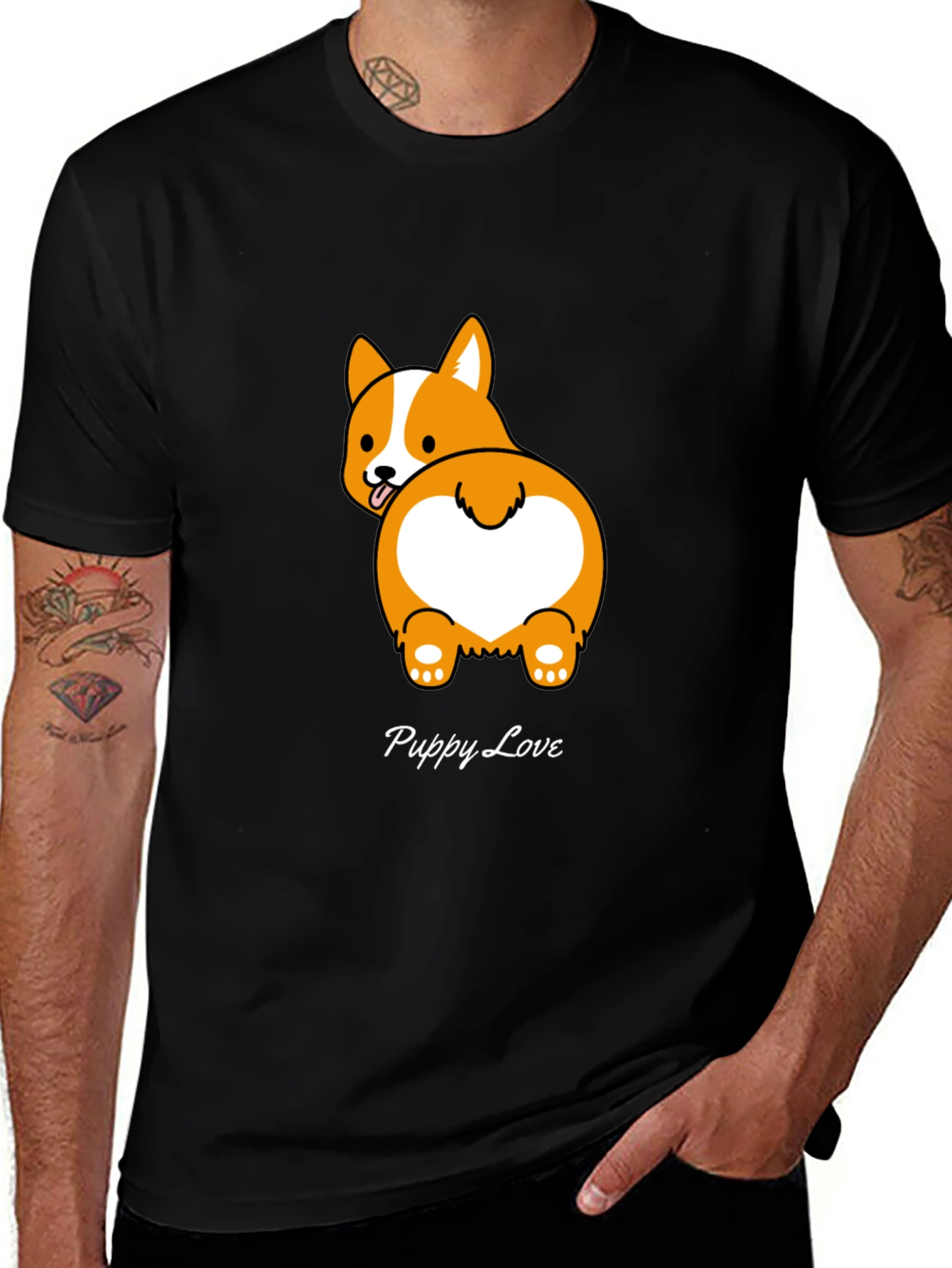 Puppy Love Corgi T-Shirt - Cute Dog Butt Design