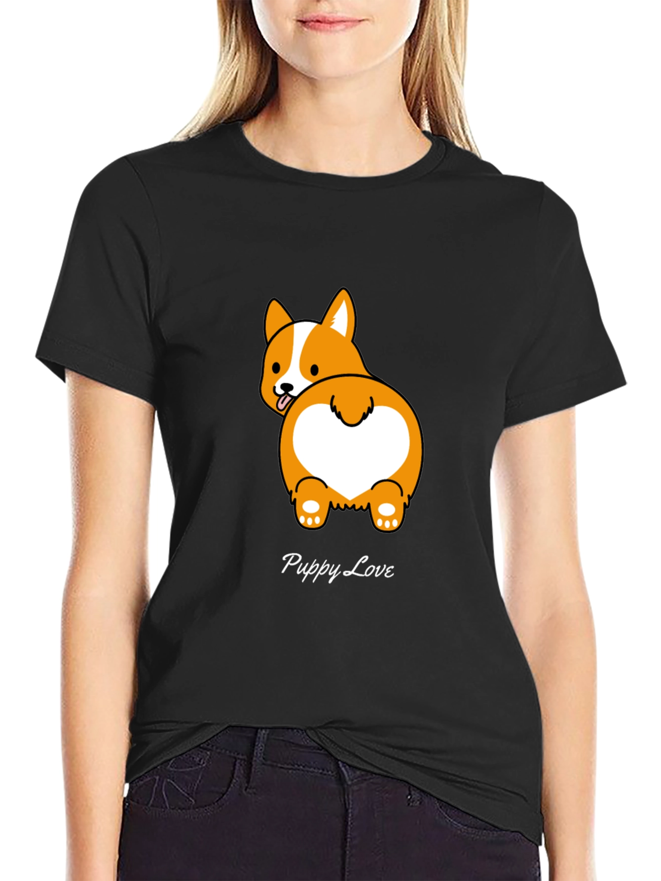 Puppy Love Corgi T-Shirt - Cute Dog Butt Design