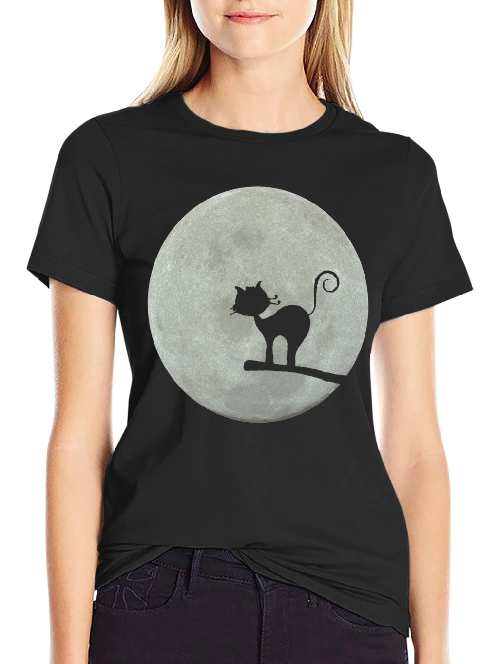 Moon Cat T-Shirt - Whimsical Graphic Tee