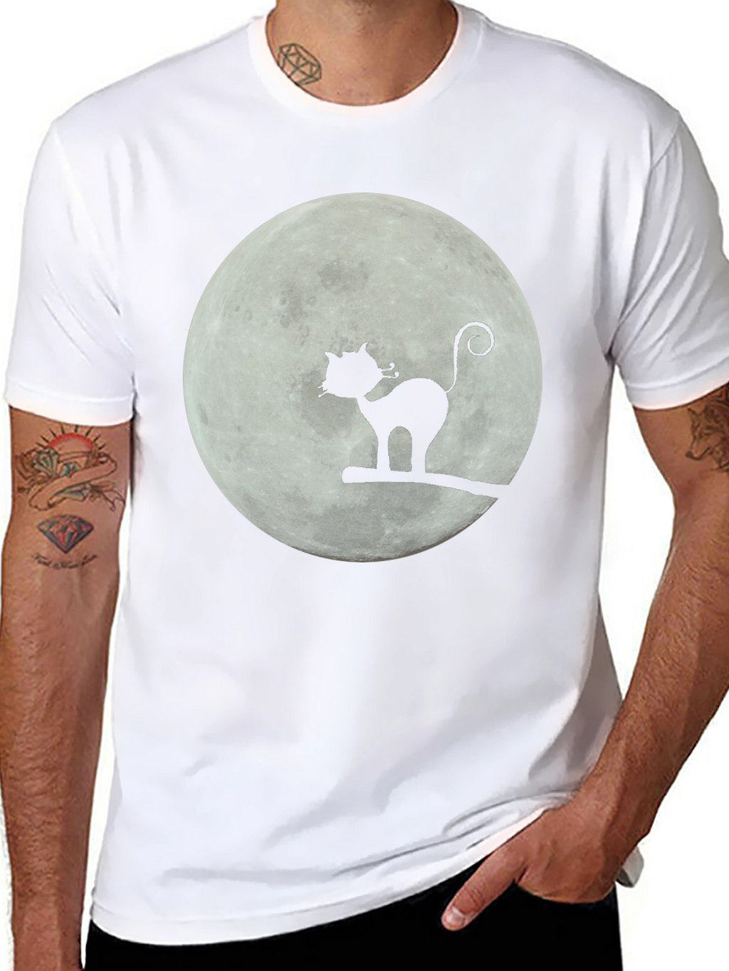 Moon Cat T-Shirt - Whimsical Graphic Tee