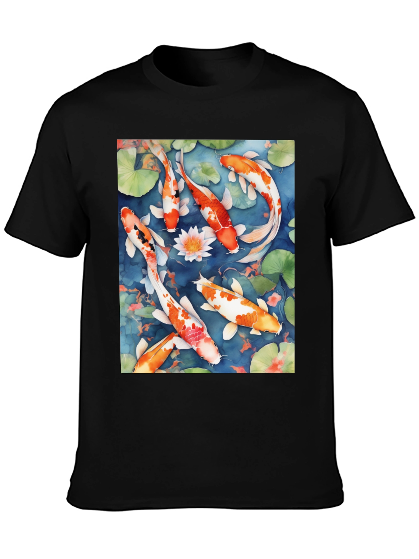 Koi Pond Graphic Tee - Artistic Watercolor Design